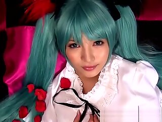 Cosplay nippon babe creampied in hairy pussy
